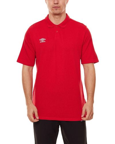 Umbro Rundhalsshirt Club Essential Polohemd bequemes Polo- UMTM0323-2LT Golf-Shirt Rot