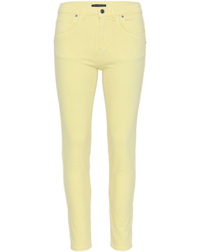 Christian MATERNE Push-up-Jeans Stretch-Hose figurbetont mit Taschenpaspelierung - Gelb