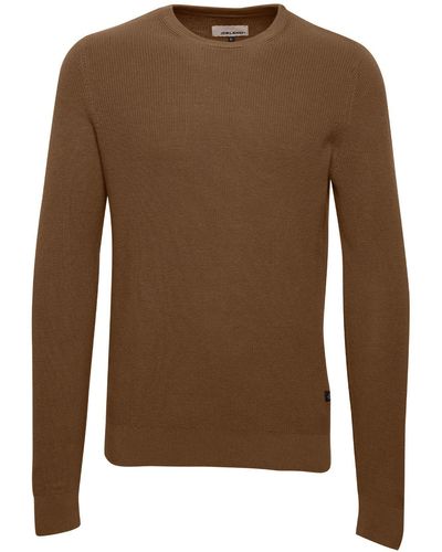 Blend Rundhals Strickpullover Basic Langarm Sweater 4349 in Braun