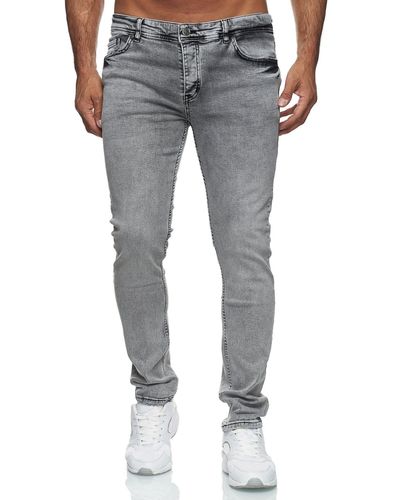 Reslad Basic - Jeanshose Männer Stretch Denim Jeans-Hose Slim Fit - Weiß