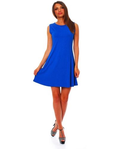 Mississhop -- Elegantes A-Linien Mini-Kleid 9001 - Blau