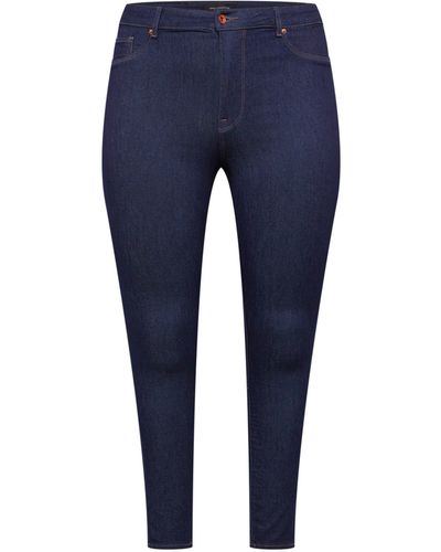 Only Carmakoma High-waist-Jeans Mila (1-tlg) Plain/ohne Details - Blau