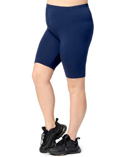 Merry Style Leggings Große Größen kurze Tight aus Baumwolle MS10-456 (1-tlg) - Blau