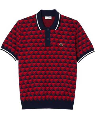 Lacoste Strickpullover Pullover Kurzarm (1-tlg) - Rot