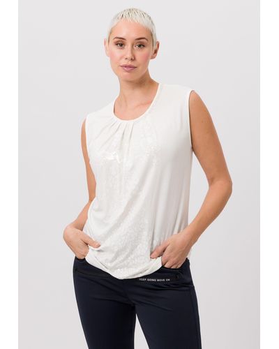 Tuzzi Shirttop mit geknöpfter Aussparung im Nacken - Weiß