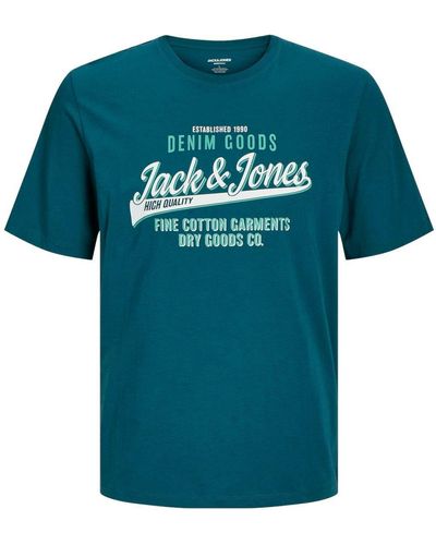 Jack & Jones T-Shirt JJELOGO TEE SS O-NECK 24/25 NOOS PL - Blau