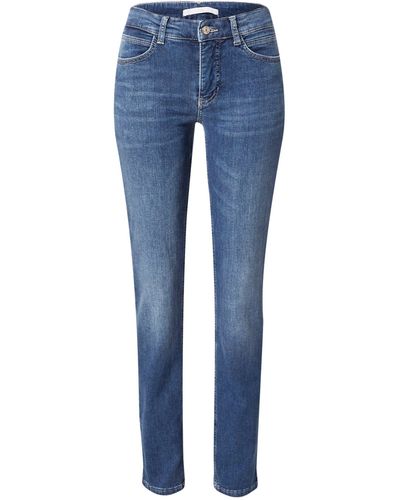 M·a·c Slim-fit-Jeans Angela (1-tlg) Patches, Weiteres Detail, Plain/ohne Details - Blau