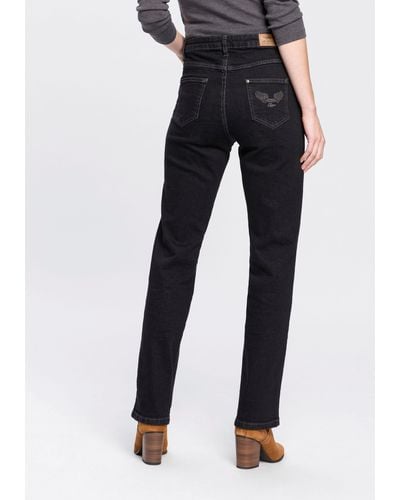 Arizona Gerade Jeans Comfort-Fit High Waist - Schwarz