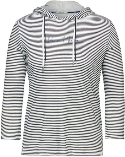Cecil Kurzarmshirt Stripe Shirt With Small FP - Grau