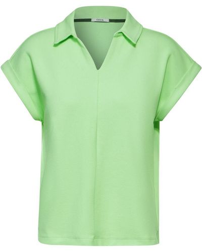 Cecil Sweatshirt Short Sleeve Poloshirt - Grün