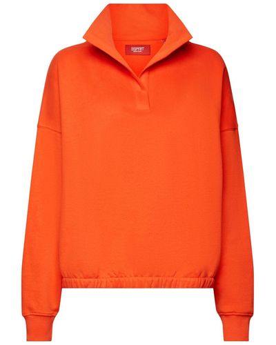 Esprit Sweatshirt Pullover aus Fleece (1-tlg) - Orange