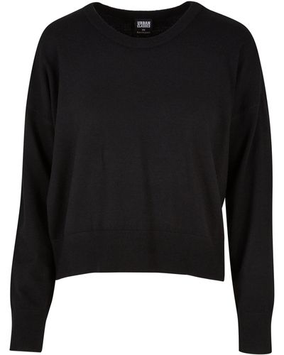 Urban Classics Rundhalspullover Ladies Eco Viscose Oversized Basic Sweater (1-tlg) - Schwarz
