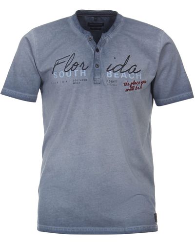 CASA MODA T-Shirt uni - Blau