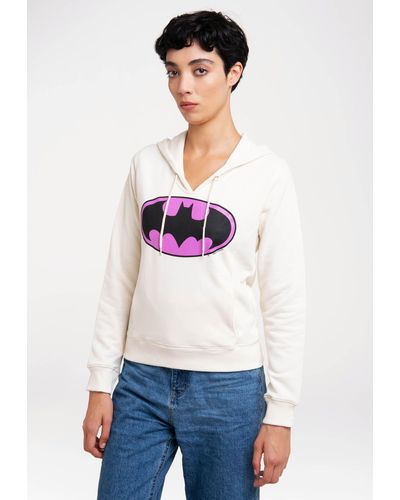 Logoshirt Kapuzensweatshirt Batman-Logo mit lizenziertem Print - Pink