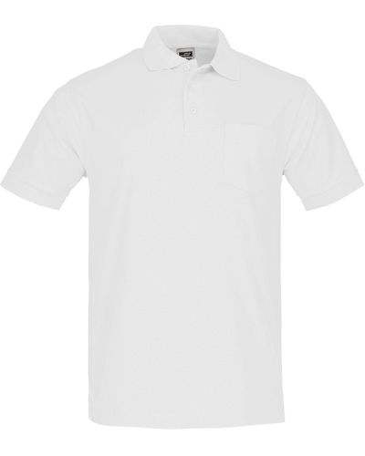 James & Nicholson Poloshirt Polo Piqué Pocket - Weiß