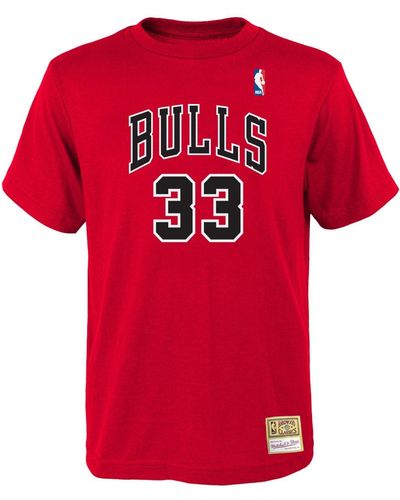 Mitchell & Ness Print-Shirt Chicago Bulls Scottie Pippen - Rot