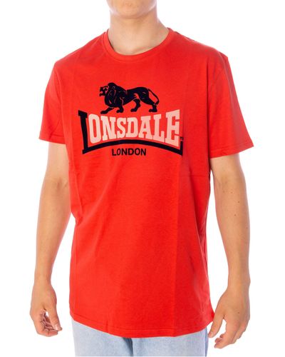 Lonsdale London Lubcroy T- Shirt red navy sand (1-tlg) - Rot