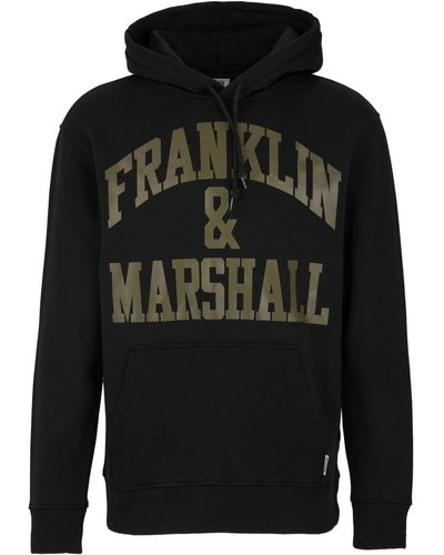 Franklin & Marshall Hoodie Maxi Print aus reiner Baumwolle - Schwarz