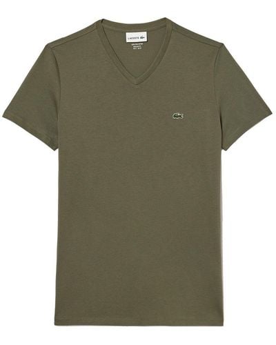 Lacoste T-Shirt SHORT SLEEVED V-NECK TEE TH2036 316 Vert Kaki - Grün