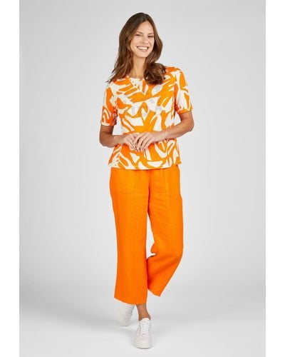 Rabe - T-Shirt mit Strass- Kurzarmshirt - Sunset Bay - Orange