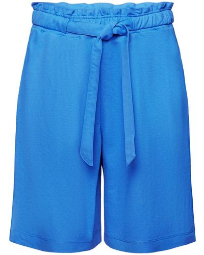 Esprit Shorts Pull-on Bermudashorts mit Bindegürtel (1-tlg) - Blau