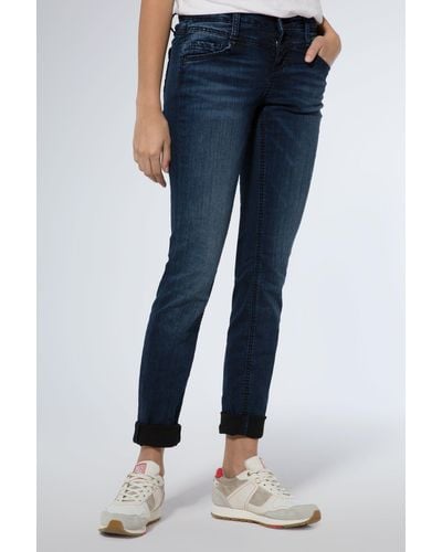 SOCCX Slim-fit-Jeans mit zwei Knöpfen am Bund - Blau