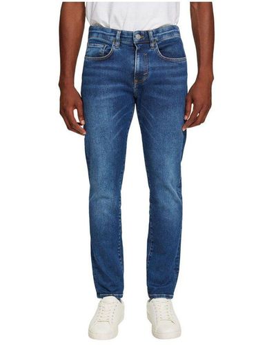 Esprit 5-Pocket-Jeans uni (1-tlg) - Blau