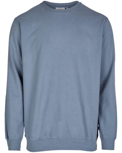 CLEPTOMANICX Sweatshirt Ligull mit kleiner Möwen-Stickerei - Blau