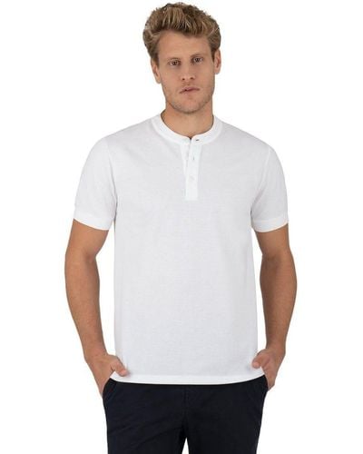 Trigema T- Henley Shirt mit Knopfleiste (1-tlg) - Weiß