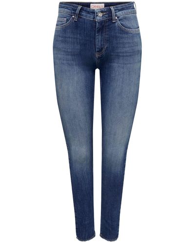 ONLY Skinny-fit-Jeans ONLBLUSH MID SK ANK RAW DNM REA194 - Blau