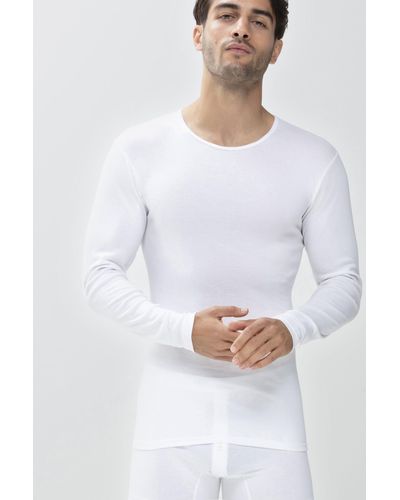 Mey Langarmshirt Serie Casual Cotton Uni (1-tlg) - Weiß