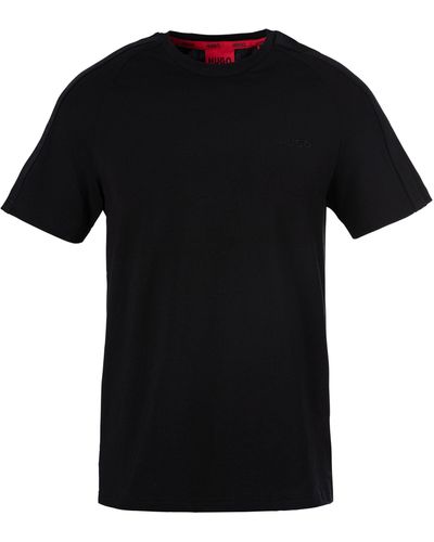 HUGO T-Shirt mit BOSS Kontraststreifen - Schwarz