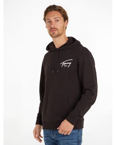 Tommy Hilfiger Kapuzensweatshirt TJM REG ENTRY GRAPHIC HOODIE EXT Große Größen mit Logoprägung - Schwarz