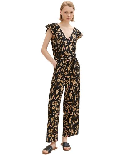 Tom Tailor Jumpsuit mit All-Over Print - Weiß