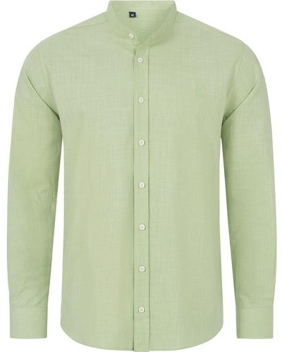 Indumentum Leinenhemd Hemd Leinen-Optik H-321 - Grün