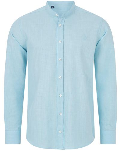 Indumentum Leinenhemd Hemd Leinen-Optik H-321 - Blau