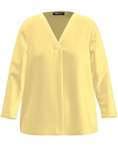 FRANK WALDER Blusenshirt mit elegantem V-Ausschnitt - Gelb