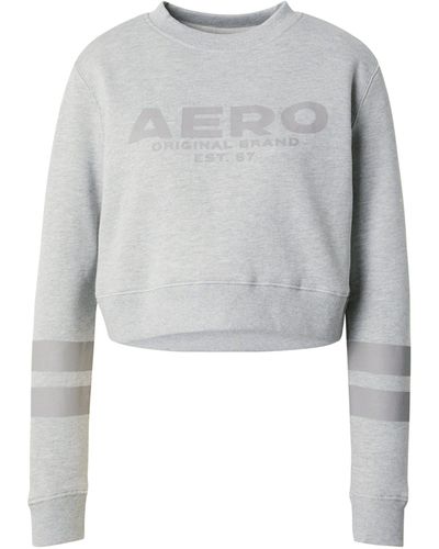 Aéropostale Sweatshirt (1-tlg) Plain/ohne Details - Grau