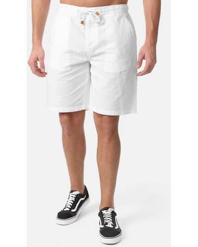 Tazzio Shorts A205 moderne & zeitlose kurze Hose in Leinen-Optik - Weiß
