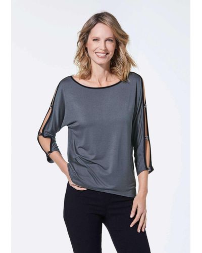 Cable & Gauge Shirtbluse Elegantes Shirt - Grau