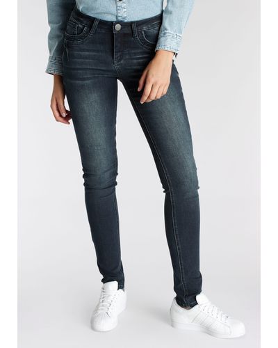 Arizona Skinny-fit-Jeans Normale Leibhöhe - Blau