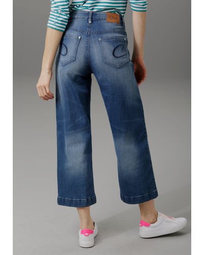 Aniston CASUAL 7/8-Jeans in Used-Waschung - Blau