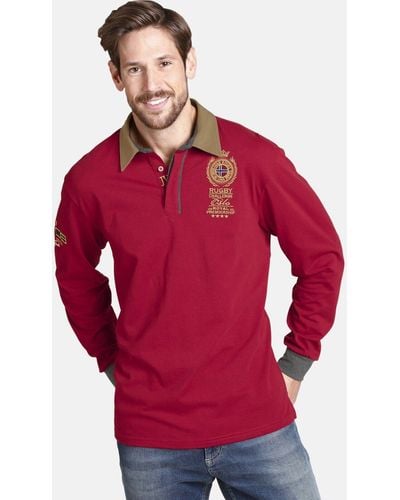 Jan Vanderstorm Sweatshirt JAARNE mit hochwertigen Stickereien - Rot