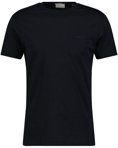 GANT T-Shirt - CONTRAST LOGO, Rundhals, kurzarm - Schwarz