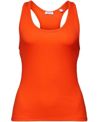 Esprit T-Shirt Racerback-Tanktop aus Baumwolljersey (1-tlg) - Orange
