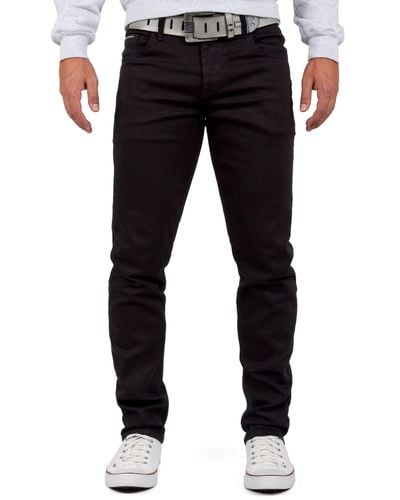 Cipo & Baxx Slim-fit-Jeans Casual Hose BA-CD533 Schwarz W33/L34