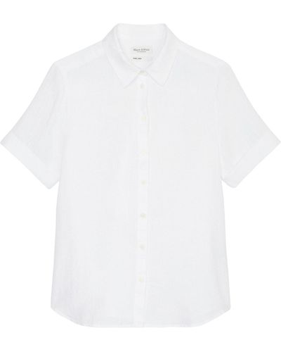 Marc O' Polo Klassische Bluse Blouse, regular fit, short sleeve - Weiß