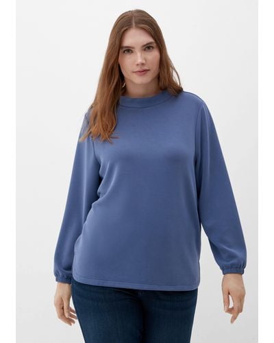 Triangle Sweatshirt mit Stehkragen Stickerei - Blau