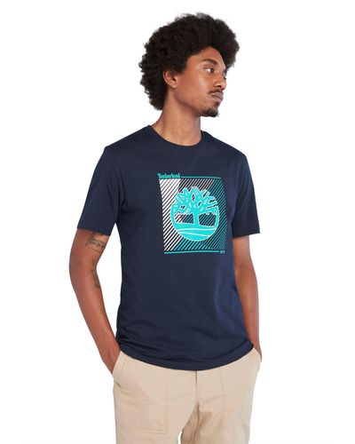 Timberland T-Shirt TREE LOGO GRAPHIC TEE - Blau