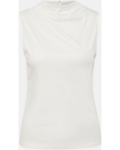Comma, Shirttop Ärmelloses Blusentop aus Jersey - Weiß